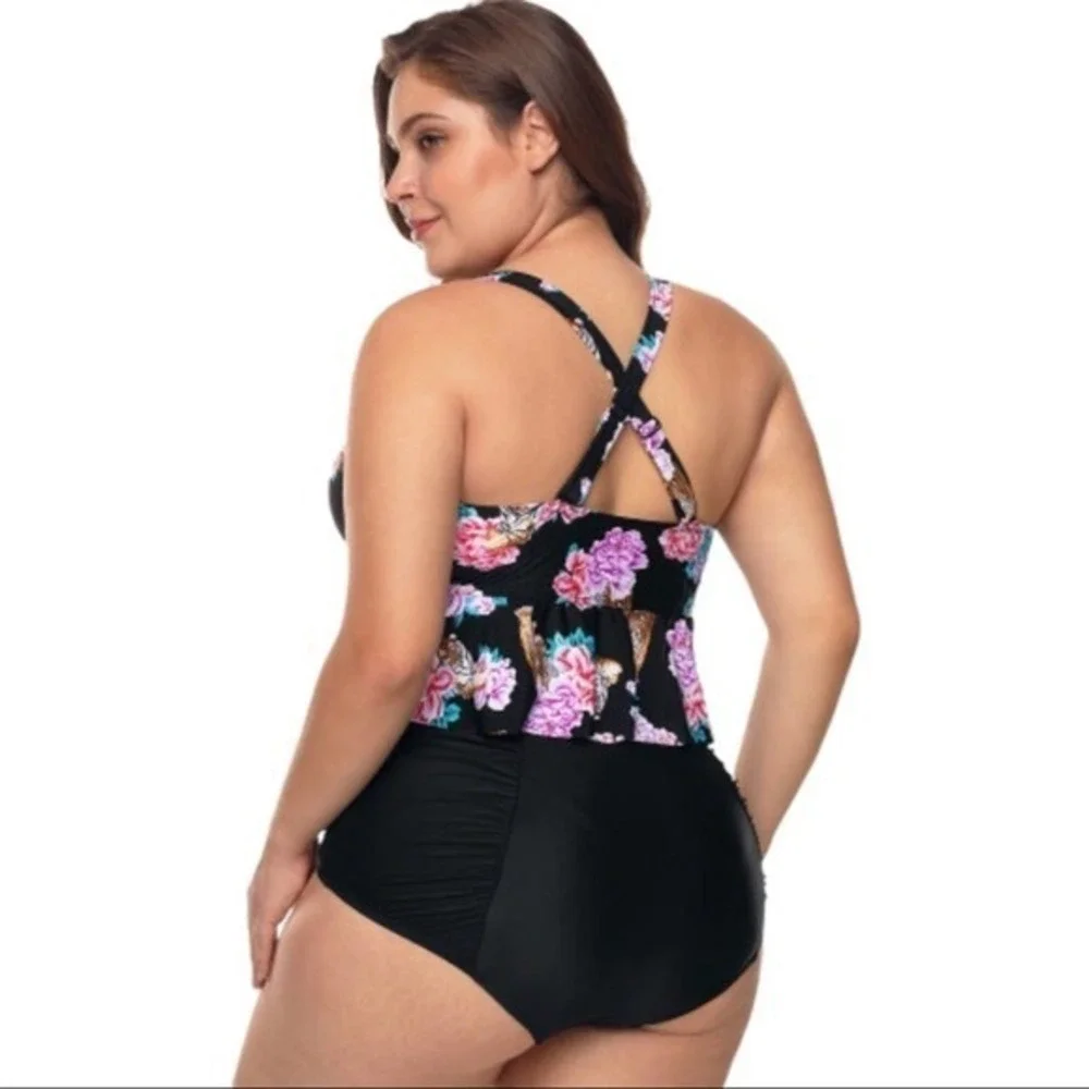 High Waisted Plus Size Bikini 2 piece Set